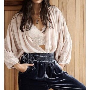 Blue velvet Anthropologie jogger pants